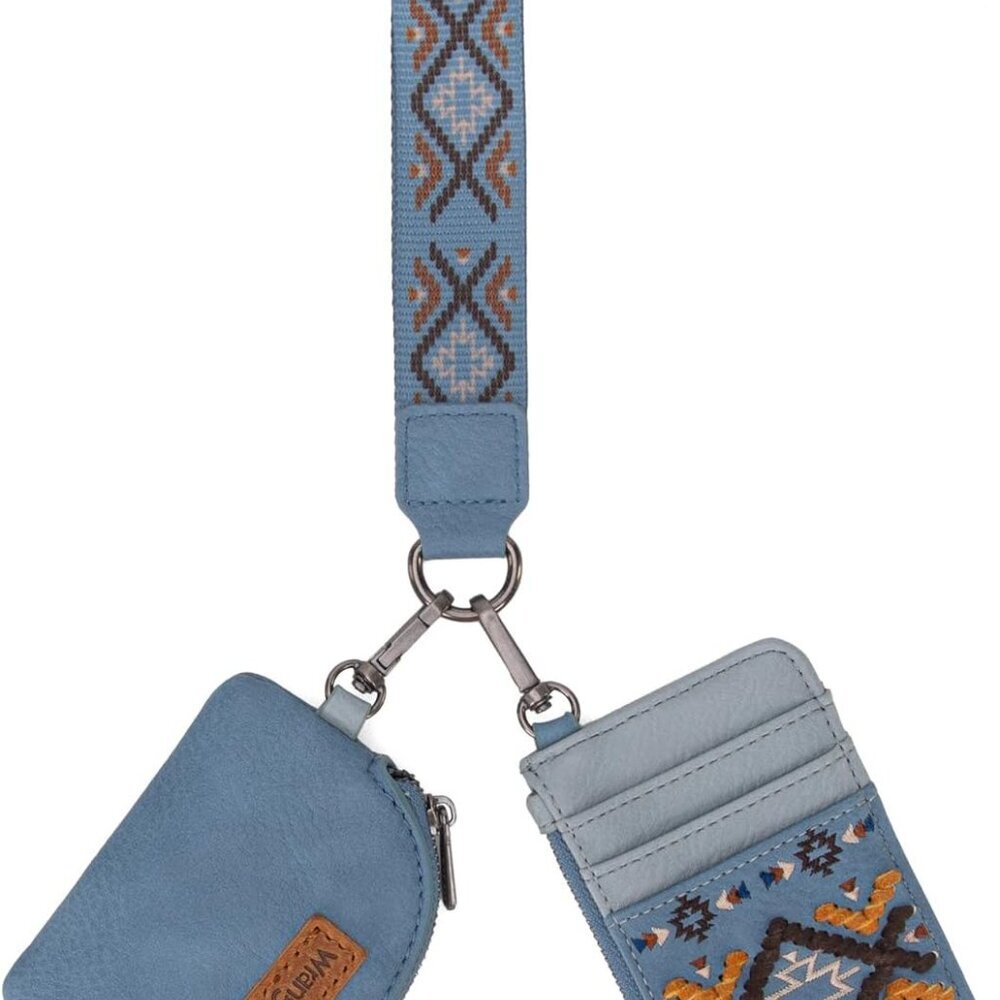 Wrangler Western Keychain Wristlet Wallets for Women Retro Dual Pouch Wristlet C